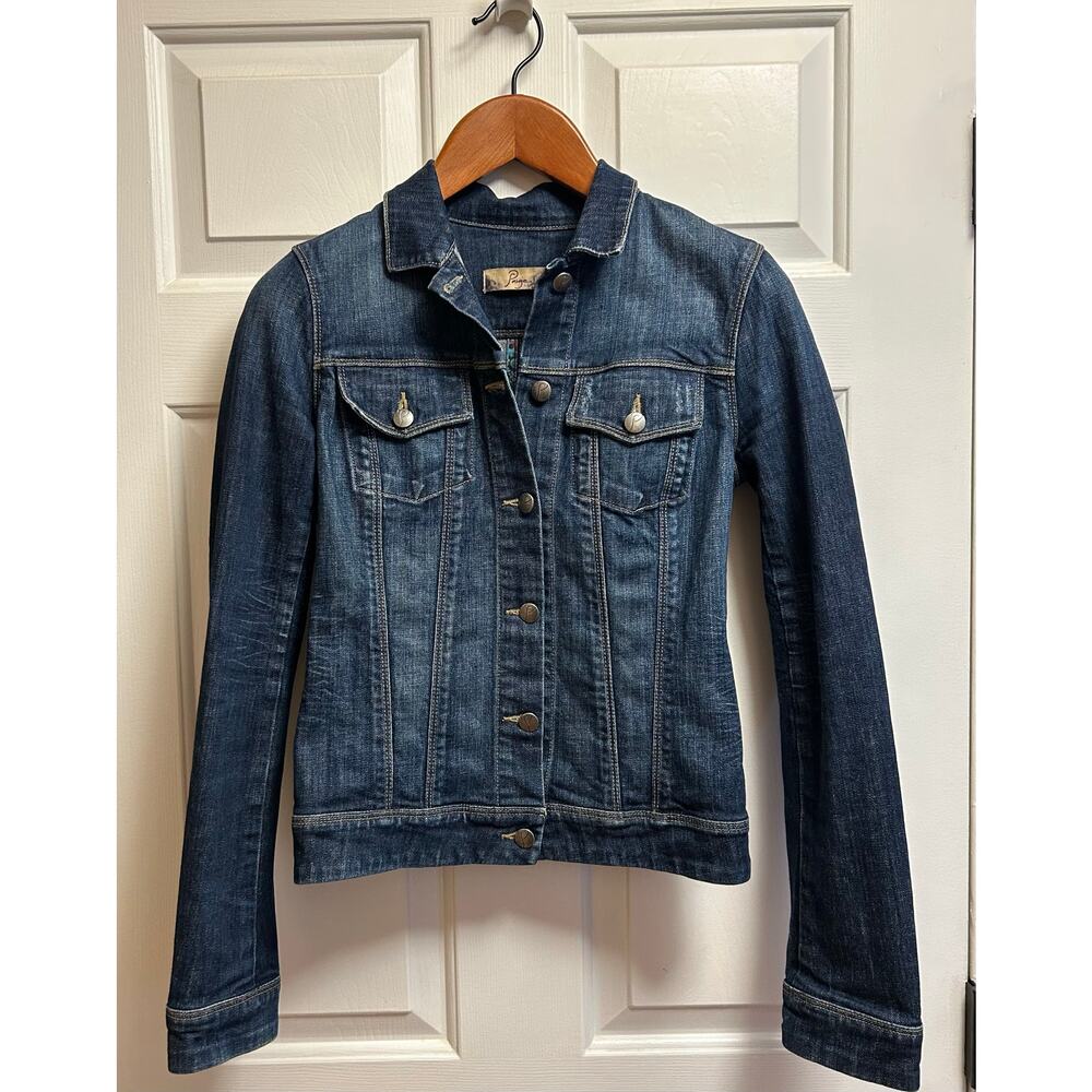 Sold-Paige Premium Denim Classic Blue Jean Jacket Women’s EUC Trucker Style
